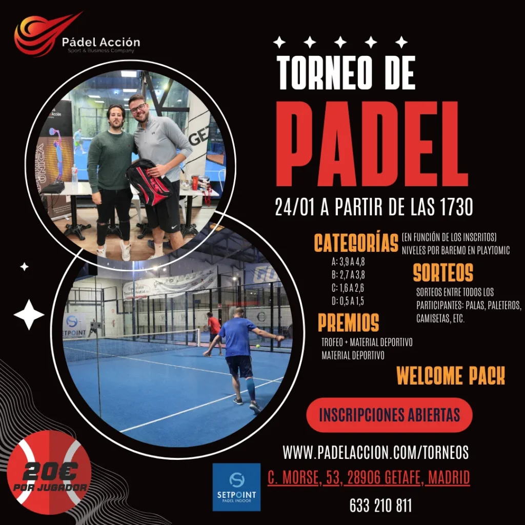 Torneo pozo de pádel adultos - Pádel Acción