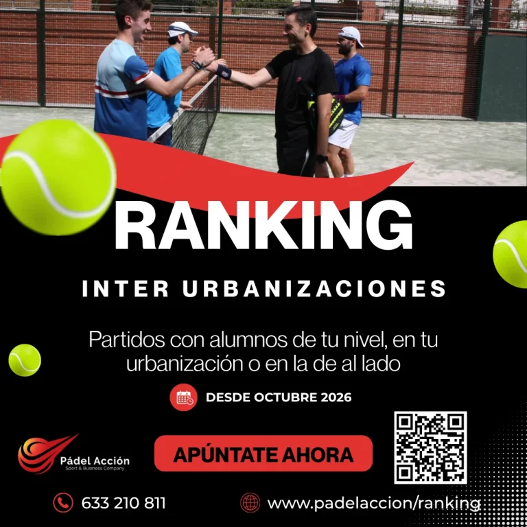 Ranking Inter Urbanizaciones Pádel Acción 2026-27